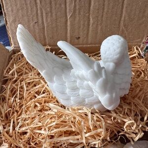 Vintage Pair of Alabaster Salt Stone Doves Made in Italy NIB